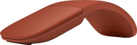 The Microsoft Arc mouse in red